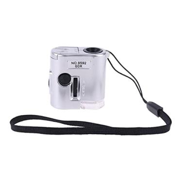 Imagem de ZTBH Kit de acessórios para microscópio 60X lentes de vidro iluminadas para microscópio, com deslizadores para microscópio de luz LED