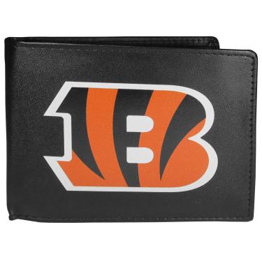 Imagem de Carteira masculina NFL Siskiyou Sports Cincinnati Bengals com dobra dupla logotipo grande tamanho único preto