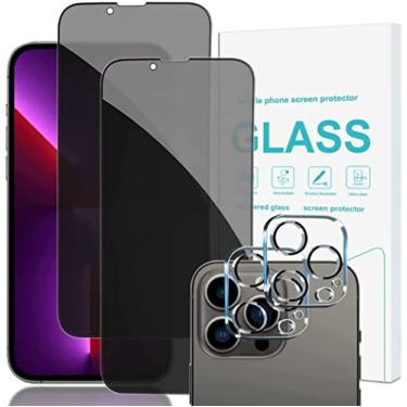 Imagem de Kit 2x Películas 9D Privacidade Compatível Com Apple iPhone 13 (6.1), 13 Pro (6.1), 13 Pro Max (6.7) + 2x Películas de Câmera (C7COMPANY) (iPhone 13 Pro (6.1))
