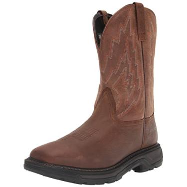 Imagem de ARIAT Bota masculina Big Rig Western Bico quadrado, Marrom centeio/vime, 9 Big Kid