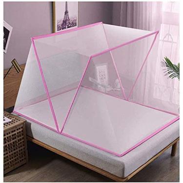 Imagem de KRASS Mosquiteiro Cama Dossel Pop Up Dobrável Fácil de Configurar Anti Mosquito Mordidas Para Cama Camping Viagem Casa Ao Ar Livre, Rosa, 90 * 190, Colecionador 88