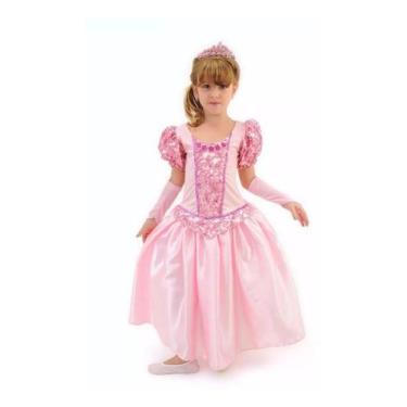 Imagem de Vestido Longo Fantasia Infantil Princesa Aurora Luxo Linda - Anjo Fant