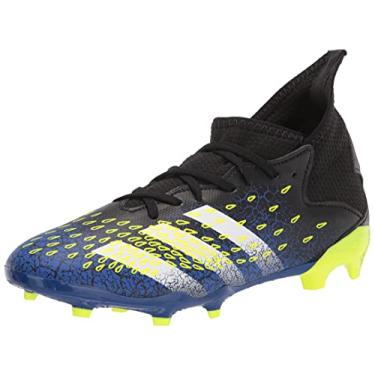 Imagem de adidas Unissex-infantil firme predador freak .3, Preto/branco/amarelo solar, 12 Little Kid