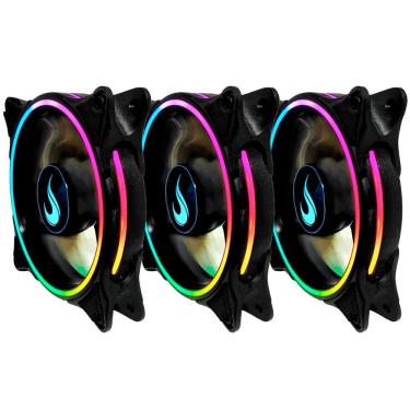 Imagem de Kit 3 Coolers 120mm Rise Mode Laser RGB - RM-RGB-05-5V