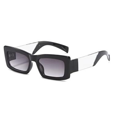 Imagem de Óculos de sol de armação de bloco de cor quadrado pequeno óculos de sol elegantes para homens e mulheres, 4, tamanho único