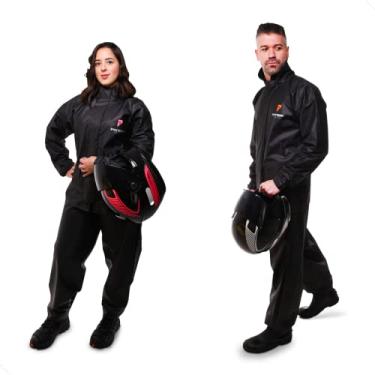 Imagem de Capa de Chuva para Motociclista Modelo Feminino Preto (G)