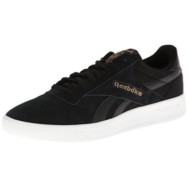 Imagem de Reebok Tênis masculino Tour Elite com cadarço, Preto/branco/latão, 9.5