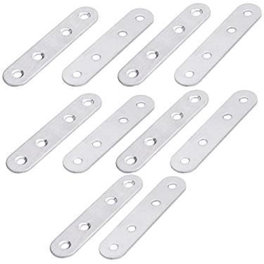 Imagem de MroMax 80 mm x 17 mm Suporte de placa reta para reparo de junção de reparo de lâmina reta 5 peças/50 peças/100 peças, MRO190725C-0043, Prata, 10pcs