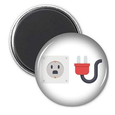 Imagem de Plugue Tomada Circuito Diagrama Padrão Ímã Adesivo Decoração Emblema Presente