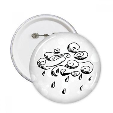 Imagem de Cloudy Rainy Padrão pintado à mão pinos redondos crachá botão emblema acessório decoração 5 peças