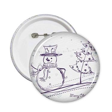 Imagem de Mas, boneco de neve, árvore de neve, esboço, broches, emblema, acessório, decoração, 5 peças