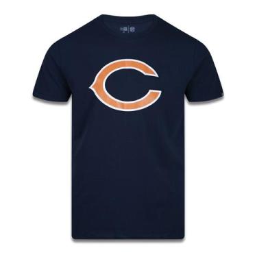 Imagem de Camiseta Plus Size Regular Manga Curta Chicago Bears Branco Marinho Ne