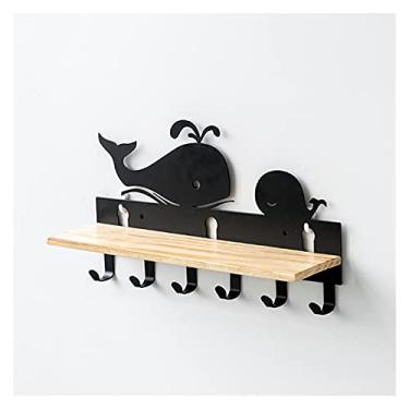 Imagem de KIZQYN Ganchos de casaco 1 peça gancho de parede rack de entrada de quarto prateleira de armazenamento decorativa porta porta porta suporte pendurado (37 * 9,5 * 17cm) cabide de casaco montado na parede (cor: latão)