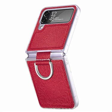 Imagem de Com suporte de anel capa de celular para Samsung Galaxy Z Flip4 Flip 3 Flip3 Flip 4 5G Capa anti-choque para Samsung Z Flip4 Capas, vermelho, para Samsung Z Flip 4