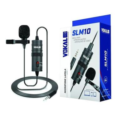Imagem de Microfone Vokal Lapela Slm10 Para Celular Com Fio - Sonotec