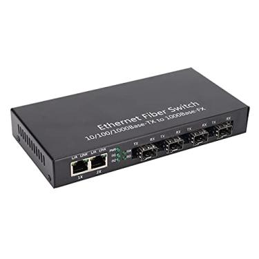 Imagem de Conversor de mídia Ethernet, CAT5 CAT 6 Par trançado Identifica automaticamente linhas de cruzamento direto Conversor de mídia de fibra para conversor de mídia