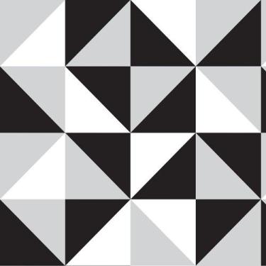 Imagem de Papel De Parede Formas Geométricas Preta, Cinza E Branca - Adecorar