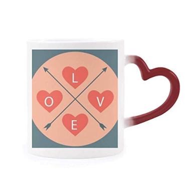 Imagem de Dia dos Namorados Rosa Azul Love Caneca Sensível ao Calor Caneca Vermelha Mudança de Cor