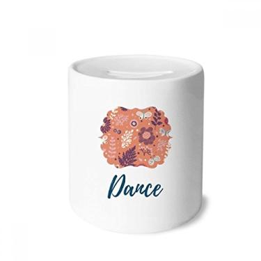 Imagem de DIYthinker Caixa de moedas de cerâmica para caixa de dinheiro com tinta de flor Pansy