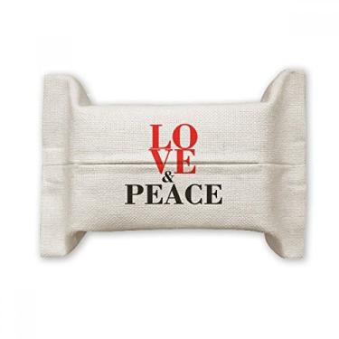 Imagem de Love and Peace World No War Suporte de capa de papel para lenços faciais Bolsa de linho de algodão