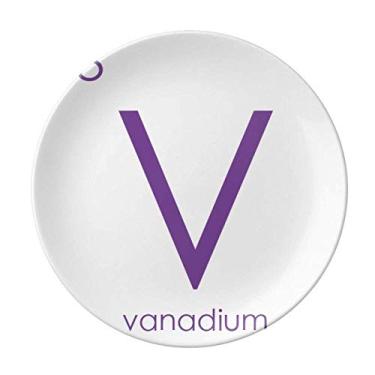 Imagem de Elementos Químicos Mesa de Período Metais de Transição Vanádio V Prato Decorativo de Porcelana Salver Prato de Jantar