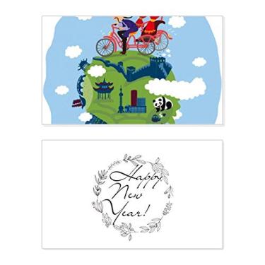 Imagem de Chinese The Great Wall Art Festival de Ano Novo Cartão de felicitações Mensagem Abençoada Presente