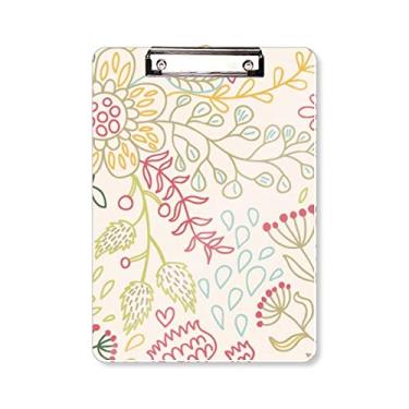 Imagem de Line Leaves Flower Plant Paint Prancheta pasta, bloco de escrita A4