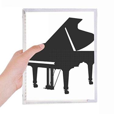 Imagem de Caderno de piano com estampa de instrumento de música clássica, folhas soltas, diário recarregável, papelaria