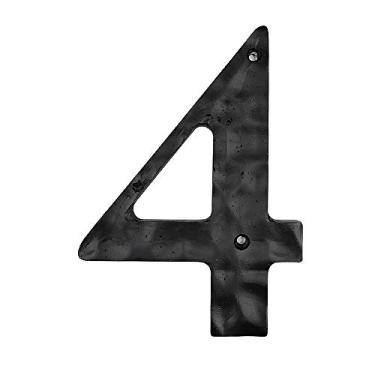 Imagem de Número de placa de casa flutuante 3D de 15 cm, material de ferro fundido, placa de metal 0-9 para uso externo digital à prova d'água, antiferrugem, durável, painel de porta de hotel, preto, montado com parafuso