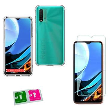 Imagem de Kit Capa Anti Impacto + Película Vidro Compatível Xiaomi Redmi 9T