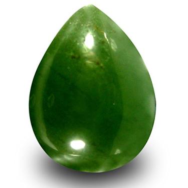 Imagem de 13,70 ct corte cabochão de pera (18 x 13 mm) pedra preciosa natural serpentina não aquecida verde oliva