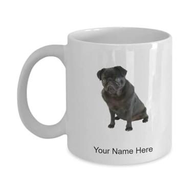 Imagem de Caneca de pug personalizada – Copo de café pug – Presente para amantes de pug – Caneca de café de 325 ml