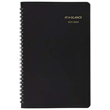 Imagem de Planejador acadêmico 2021-2022, livro e agenda semanal AT-A-GLANCE, 12,7 cm x 20,3 cm, pequeno, para escola, professor, estudante, preto (7010105)