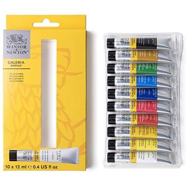 Imagem de Winsor & Newton Conjunto de tinta acrílica Galeria, Farben em tubo de 12 ml, 10 cores