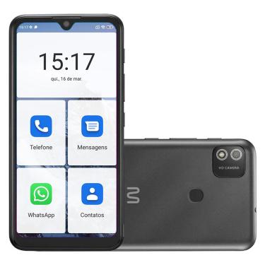 Imagem de Smartphone para Idoso G2 com Sistema Android de Facil Utilização Tela Grande Camera Top Reconhecimento Facial WhatsApp Youtube e muito mais!
