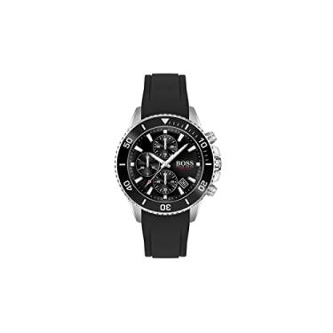 Imagem de BOSS Relógio Masculino Preto Quartzo Almirante Aço Inoxidável Pulseira Silicone, 22mm (...