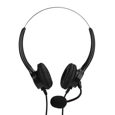 Imagem de Fone de Ouvido Com Fio, Fones de Ouvido Binaural Rotativos Flexíveis Com Microfone Com Cancelamento de Ruído, Protetores de Ouvido de Couro PU, para PC/Gamer