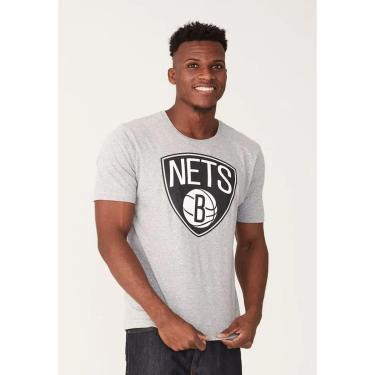 Imagem de Camiseta Brooklyn Nets Classic NBA Cinza Mescla-Masculino
