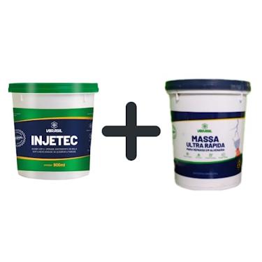 Imagem de Kit Injetec e Massa Ultra Rapida kit Reparo para Rodapé