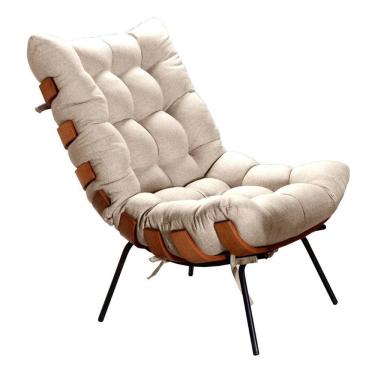 Imagem de Poltrona Decorativa Costela de Adão Botonê Sala Varanda Recepção