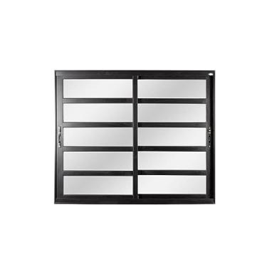 Imagem de Janela de Alumínio de Correr 120x150x8cm 2 Folhas Móveis com Travessas Vidro Liso Topsul Esquadrisul