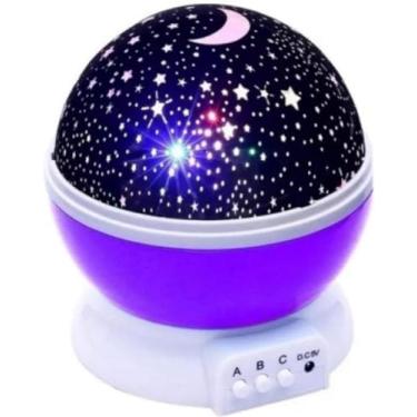Imagem de Projetor Luminária Abajur Estrelas Galaxy Quarto ou Sala Led 360º El360 Luuk Young (Lilás)