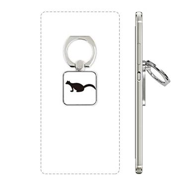 Imagem de Suporte de anel de celular quadrado com retrato de animal preto Polecat suporte universal presente