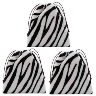 Imagem de Holibanna 3 Pecas Bolsas de ombro bolsa clutch peluda bolsa zebra Bolsa de ombro bolsa casual bolsa com cordão inverno bolsas femininas saco de cordão Senhorita veludo cotelê branco