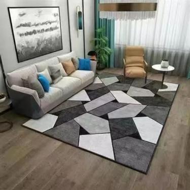 Imagem de Sala de estar mesa de chá decoração grande tapete quarto cama lateral macio antiderrapante almofadas de pé tapete de chão para casa, cor 10, cerca de 140x200cm