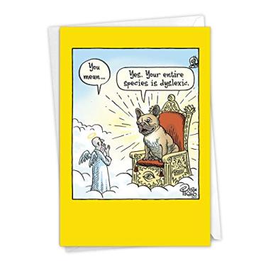 Imagem de Cartão de aniversário único da P-NW-C-Caroons-2 Nobleworks, C6358BDG Dyslexic God