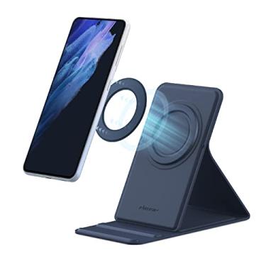 Imagem de Nillkin Suporte magnético para telefone de mesa com anel Magsafe, base de telefone e anel de metal adesivo para Galaxy S22/21/20, iPhone 13 12 11, Google Pixel e outros telefones, azul