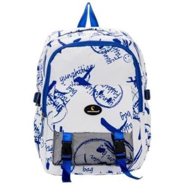 Imagem de Mochila Feminina Arara Dourada -6622 - Branco+Azul - U-Feminino