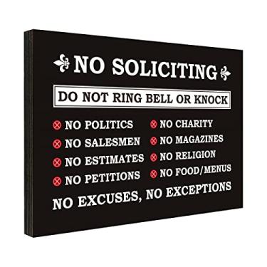 Imagem de Placa sem solicitação para casa, não tocar sino ou sinais de batida para casa, use para escritório ou negócios, sinais de lembrete de aviso de porta da frente, entradas de apartamento, decoração de parede, 9 cm x 13 cm - PMA023