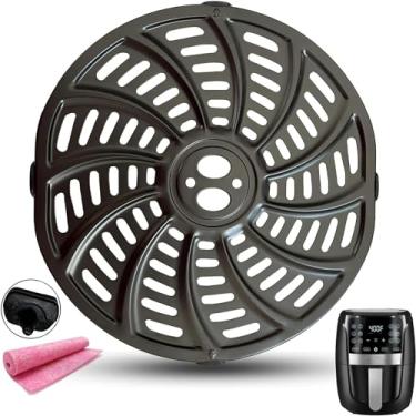 Imagem de Rhsaae Bandeja de fritadeira a ar de 6 litros para fritadeiras a ar Gourmia GAF698/GAF686, frigideira de ar antiaderente atualizada, bandeja de placa mais crocante, prateleira grelha para fritadeira